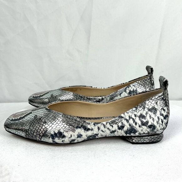 Franco Sarto Ailee Flats Metallic Snakeskin Ballet Flat Sz 6 Square Toe - Picture 4 of 10